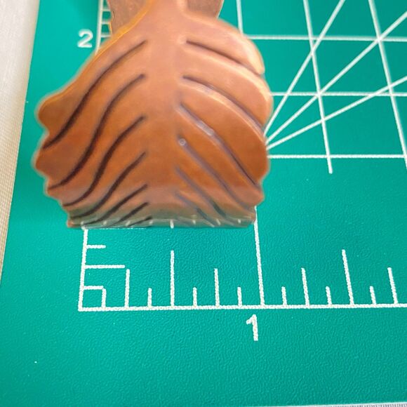 Copper Cuff Bracelet Engraved Leaf Pattern - Picture 8 of 8